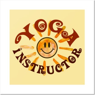 Yoga Instructor Happy Face Sunshine Posters and Art